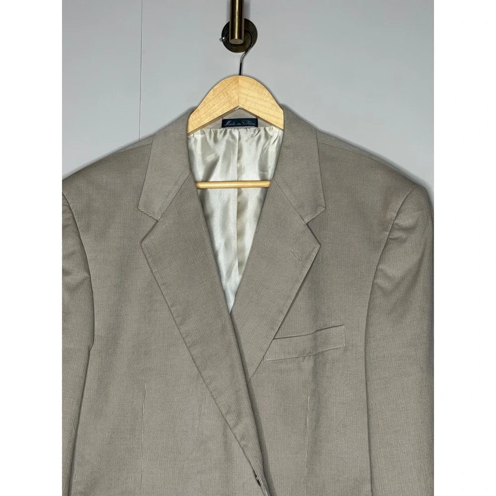 Alan Flusser Mens Tan Corduroy Blazer Sport Coat Beige 44R 100%‎ Cotton